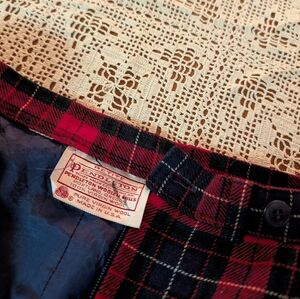 Pendleton Red and Black Plaid Wool Petite Pants